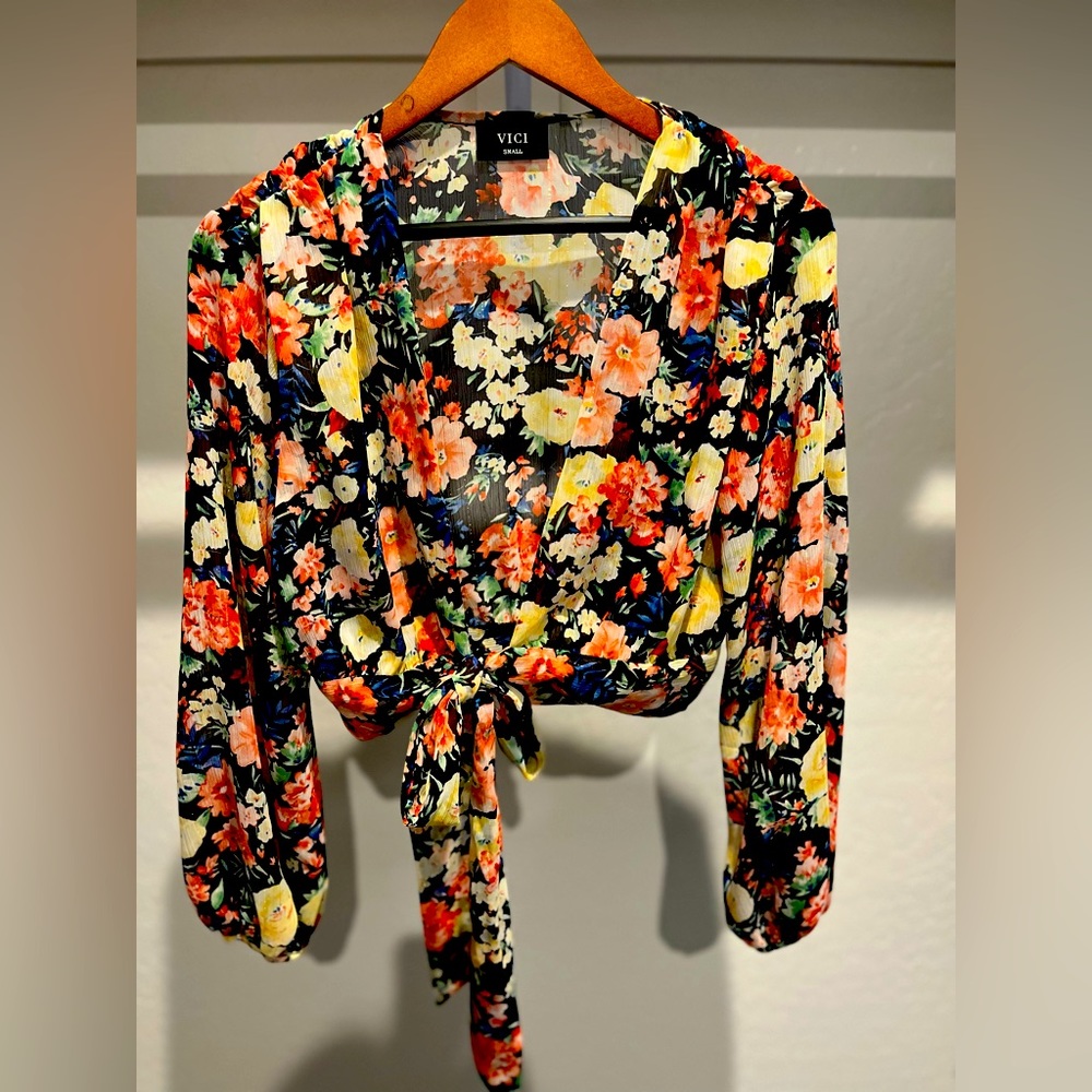 Vici Cropped Sheer Top